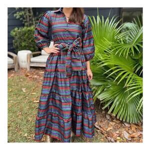 Darlington Isle Metallic Striped Dress